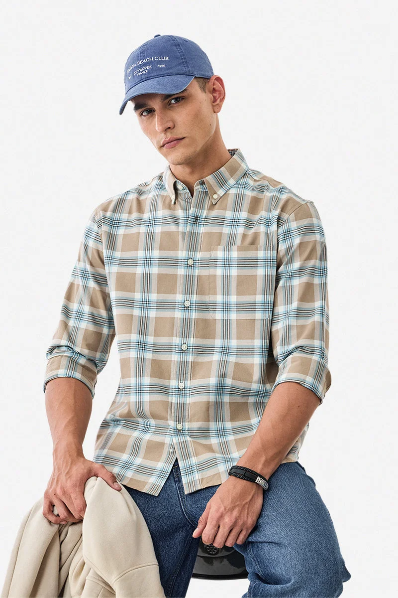 SNITCH 100% Cotton Checks Regular Fit Shirt